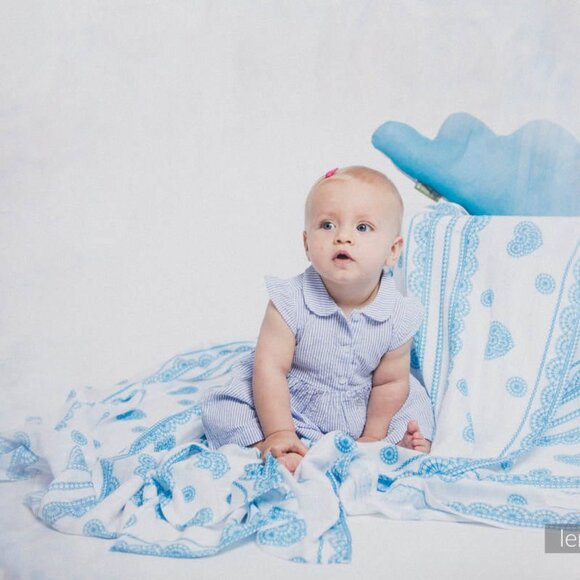 NWT Lenny Lamb Blanket Blue Lace - Picture 5 of 5